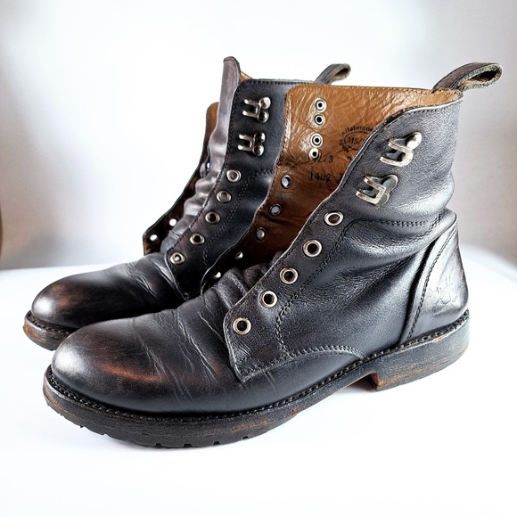 John Fluevog Living Black Casual Lace-Up Boot Size Women 7 / Men 5 - Picture 2 of 14